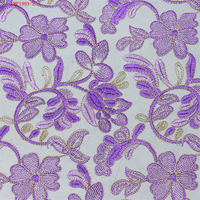 Nouveau tissu brodé multicolore pour vêtements et robes, tissu en tulle brodé de fleurs 3D de haute qualité