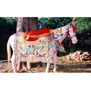 Disfraz de Caballo para Boda con Diseño de Pavo Real, de Terciopelo Ligero, Decoración Elegante para Bodas - Product Image 1