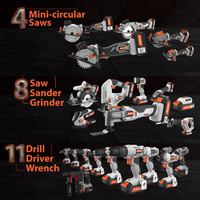 Kit de Herramienta Oscilante Inalámbrica de 20V con 6 Velocidades Variables y Ángulo de Oscilación de 3 Grados, para Bricolaje y Uso Industrial