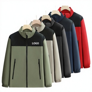 High Quality Wholesale Brand Unisex Autumn Outdoor Windproof Mandarin Collar Zipper Thin Polyester <b>Waterproof</b> Embroidered Custom - Product Image 3
