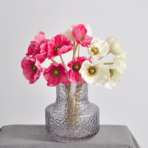 Fiori Finti di Papavero a 7 Teste, Realistici al Tatto, per Decorazioni Matrimoni <span class=keywords><strong>e</strong></span> Hotel, Modello A24-2-2, con Effetto Goffrato <span class=keywords><strong>e</strong></span> Idratante - Product Image 4