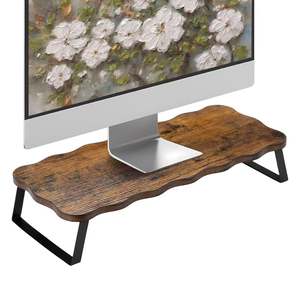 Support d'ordinateur portable rétro en bois massif, étagère de bureau minimaliste, support d'écran d'ordinateur, conception monocouche - Product Image 5