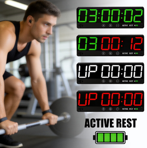 Minuteur de gym magnétique CHEETIE 1,5 pouces LED, charge rapide USB-C, Bluetooth et télécommande, horloge d'entraînement portable pour CrossFit - Product Image 3