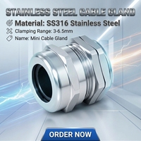 En stock – Presse-étoupe métallique étanche SS316 M12 (3-6,5 mm)