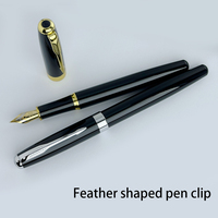 Stylo plume de luxe noir SEAPEN pour étudiant/bureau, métal de haute qualité, pointe en acier inoxydable personnalisable, logo personnalisable
