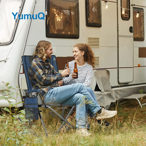 YumuQ 접이식 조절 가능한 패딩 알루미늄 스윙 2 in 1 접이식 흔들 캠핑 로커 의자 - Product Image 4