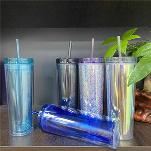 BPA free Portable <strong>drinking</strong> 16oz 19oz 20oz Insulated skinny tall Straight <strong>slim</strong> Clear Plastic Tumblers With lids and straws