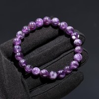 Bracelet en améthyste naturelle de qualité AAA, perles de 8 mm, cristal de guérison, 7 pouces, fournitures pour la fabrication de bracelets
