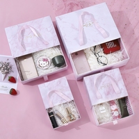 Boîte cadeau personnalisée de luxe, emballage de coffrets cadeaux cosmétiques et parfums, boîte en papier mystère, boîtes rigides à tiroir avec poignée