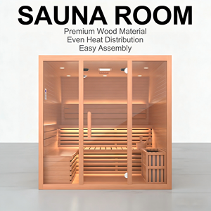 Salle de sauna à vapeur intérieure traditionnelle pour 4 personnes avec panneau de commande informatique - Product Image 2