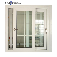 Fenêtres coulissantes en aluminium de petite taille avec grille, en verre trempé, style français, pour la maison