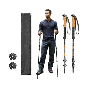 3-phần Cork Grip duralumin 6061 gấp leo núi cực nhôm đi bộ đường dài đi Bộ gậy để theo dõi đi bộ và đi bộ đường dài - Product Image 4
