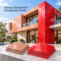 Panneau composite en aluminium brillant de 4 mm, 1220x2440 mm, couleur bronze, pour les murs de réception d'hôtel