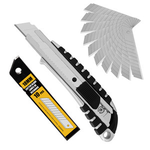 Cuchillo Multiusos <span class=keywords><strong>de</strong></span> Grado Industrial <span class=keywords><strong>de</strong></span> 18 mm, Mango <span class=keywords><strong>de</strong></span> Aleación <span class=keywords><strong>de</strong></span> Aluminio, Bloqueo Automático, Cuchilla <span class=keywords><strong>de</strong></span> Acero con Alto Contenido <span class=keywords><strong>de</strong></span> Carbono SK2 SK5, Cortador <span class=keywords><strong>de</strong></span> Cartón - Product Image 1