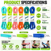Bandes de résistance en boucle TPE, robustes, pour l'entraînement physique, les tractions assistées, la musculation, la thérapie physique