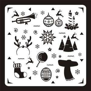 Fournitures d'art Modèle de <span class=keywords><strong>peinture</strong></span> d'art de forme personnalisée <span class=keywords><strong>Pochoir</strong></span> de <span class=keywords><strong>peinture</strong></span> en plastique pour étudiants Pochoirs de dessin de style de Noël - Product Image 4