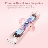 Alat Cukur Elektrik KKS Electric Lady Razor Double-Headed Waterproof 2-In-1, Pemangkas Bikini dan Pencukur untuk Wajah dan Tangan, Dapat Diisi Ulang, Penghilang Bulu Wajah, US