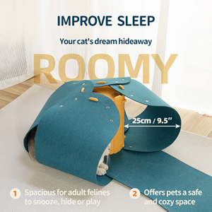 Luxe Grote Kat <span class=keywords><strong>Tunnel</strong></span> Bed Voor Indoor Kitten Interactief Spelen Warm Vilt Kat Nest Schuilplaats Gezellig Kat Grot Bed - Product Image 2