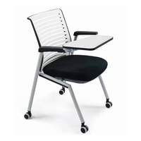 Chaise de bureau de style traditionnel avec structure métallique et dossier rembourré, chaise en tissu pour salle de conférence