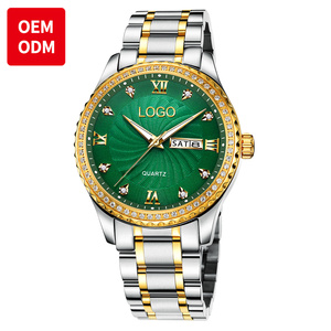 Montres de luxe pour hommes, styles tendance OEM ODM, acier inoxydable, calendrier, logo personnalisé, étanches, lumineuses, à quartz - Product Image 4