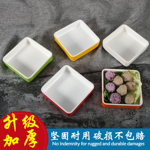Platos rectangulares de melamina coloridos, aptos para uso alimentario, para restaurantes y uso comercial. - Product Image 3