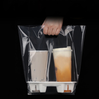 Sacs à emporter personnalisés pour aliments, sacs en plastique jetables pour café, lait, thé, emballages en plastique transparent