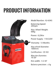 Máy cân mâm xe ô tô giá nhà máy KARJOYS với màn hình kỹ thuật số, cân bằng tự động trọng lượng bánh xe - Product Image 2