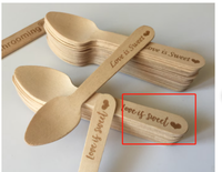 Cuillère en bois écologique avec logo personnalisé 14cm