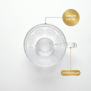 Taza de Café de Vidrio de 200 ml, Tazas de Café Nórdicas Vintage con Asa para Agua, Café, Té, Leche, Vasos de Vidrio para Bebidas - Product Image 4