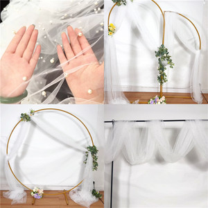 Chemin <span class=keywords><strong>de</strong></span> table romantique en tulle perlé, tissu organza transparent, décoration <span class=keywords><strong>de</strong></span> table pour mariages, événements, Noël, fêtes <span class=keywords><strong>à</strong></span> domicile - Product Image 2