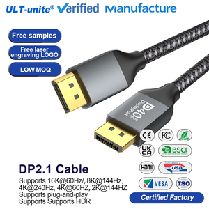 ULT-unite <span class=keywords><strong>Cable</strong></span> <span class=keywords><strong>DisplayPort</strong></span> 2.1 Certificado por VESA, 1M 2M 3M, 40Gbps, Compatible con 240Hz 16K 8K 4K 2K, Venta al Por Mayor - Product Image 1