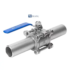 WZ SS304 316 316L 1000WOG PN16-PN64 lever With lock manual three-piece lengthening Extended butt Welded Ball Valve Q61F