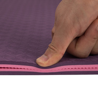 Tapis de yoga en TPE recyclé double grand violet écologique 6MM avec impression de LOGO personnalisé antidérapant