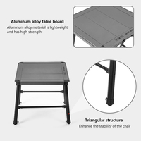 Table de thé carrée pliable en aluminium portable au design moderne et élégant pour 4 personnes, idéale pour le camping, les pique-niques, la cuisine, la plage - Century IGT1.5