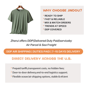 Camiseta de poliéster azul marino para hombre, de secado rápido, manga corta, cuello redondo, ajuste holgado, informal, lisa, de punto jersey, transpirable, 180g - Product Image 3