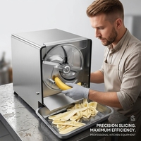 Machine à trancher les bananes plantains électrique automatique personnalisée avec logo, en acier inoxydable, capacité 300-500 kg/h, garantie 3 ans, certifiée CE