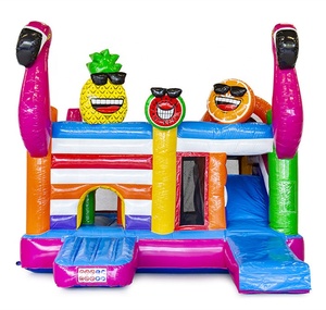 2024 JUMPFUN flamenco rebote Combo tobogán piña inflar puente naranja Casa de salto sandía venta comercial - Product Image 1