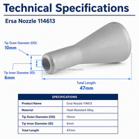 Buse à ondes Ersa 114613 H47, buse de soudage sélectif 6,0/10,0 mm, pièce de rechange pour machines Ersa Versaflow 4, 5, 3