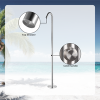 Douche extérieure autoportante en acier inoxydable, colonne de douche, ensemble de douche pour piscine ou utilisation en bord de mer