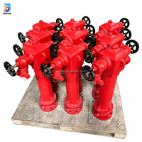 Buse d'incendie extérieure standard Kunan série SS100, revêtement en poudre rouge, avec dôme supérieur et œillet de levage pour usage municipal