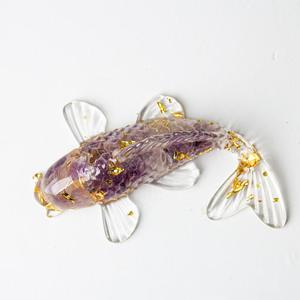 Decorazione per Giardino con Cristalli Rossi Lucidati in Resina Epossidica a Forma di Pesce <span class=keywords><strong>Koi</strong></span> per Attirare la Ricchezza - Product Image 3