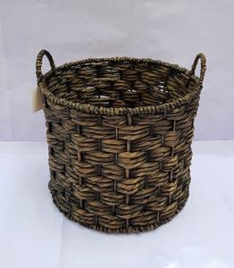 Custom Shape Water Hyacinth Storage <b>Basket</b> OEM ODM Handmade Natural <b>Woven</b> <b>Basket</b> with or without Handle for Home Organization - Product Image 3