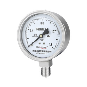 เกจวัดแรงดันสแตนเลส Mairuikesi 0-1.6MPa แบบเกลียวเชื่อมต่อ ผลิตที่เจ้อเจียง - Product Image 1