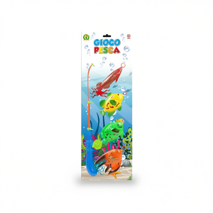 Ensemble de jouets de pêche Gioco Pesca avec 4 cannes magnétiques colorées pour enfants de 3 ans et plus - Product Image 1