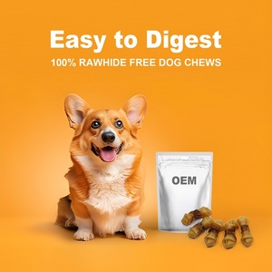 Friandises pour chiens en forme d'os enveloppées de beurre de cacahuète riche en protéines, best-seller OEM, nourriture sèche pour animaux de compagnie, nettoyage des dents, santé digestive, 6CT - Product Image 2