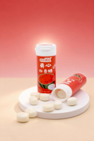 Bonbons à mâcher en poudre fourrés au xylitol saveur citron naturel, emballés en vrac, en boîte, pour la revente