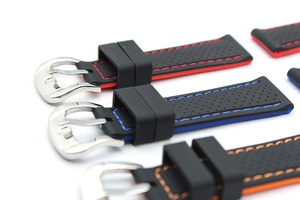 Bracelet de montre rétro bicolore personnalisé en silicone pas cher étanche noir <span class=keywords><strong>bleu</strong></span> rallye sport tropique bracelets de montre en caoutchouc vente en gros - Product Image 6