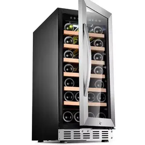 カウンターブナ材ワインキャビネット冷蔵庫の下で冷却する多層96L大容量ワインセラーコンプレッサー