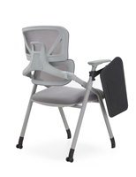 Chaise de conférence exécutive moderne avec dossier en maille respirante, accoudoirs et appui-tête réglables – Chaise visiteur empilable pour événements et bureaux