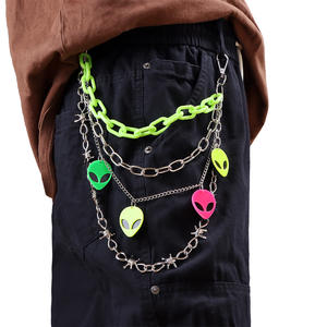 Cadena de cintura con colgante de alienígena para mujer, de plástico, colorida, fluorescente, estilo punk, para fiesta, con múltiples bucles - Product Image 6